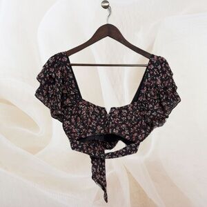 Lovers and Friends Sylviana Top- Floral Ruffle Crop Top